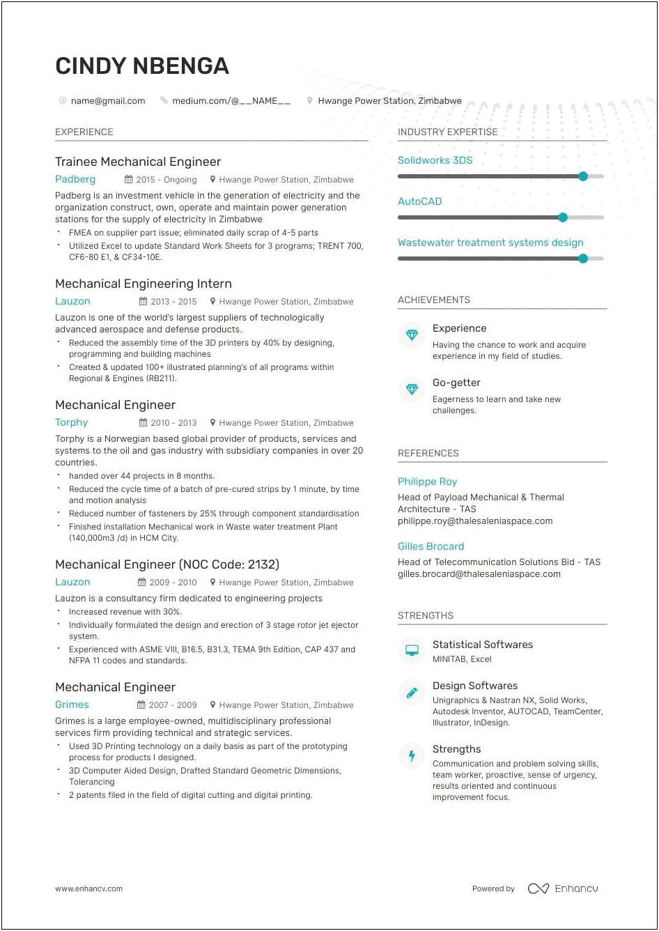 Keys Word On A Resume For Mechanical Engineering