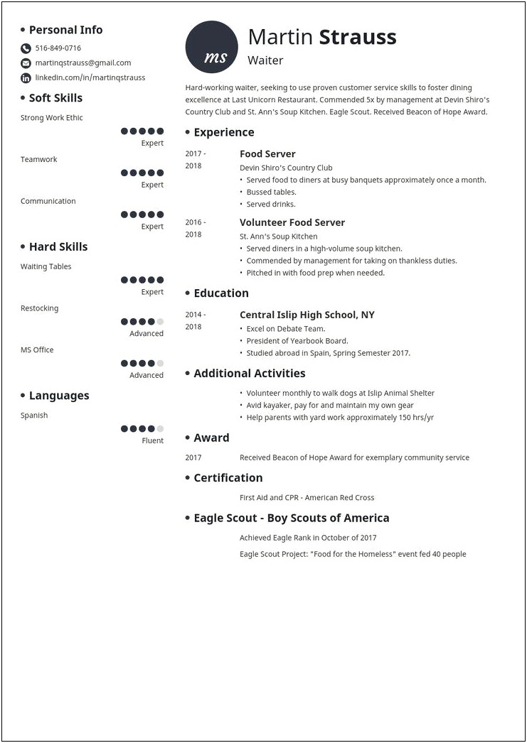 Kitchen Manager High Volume Resume Examples