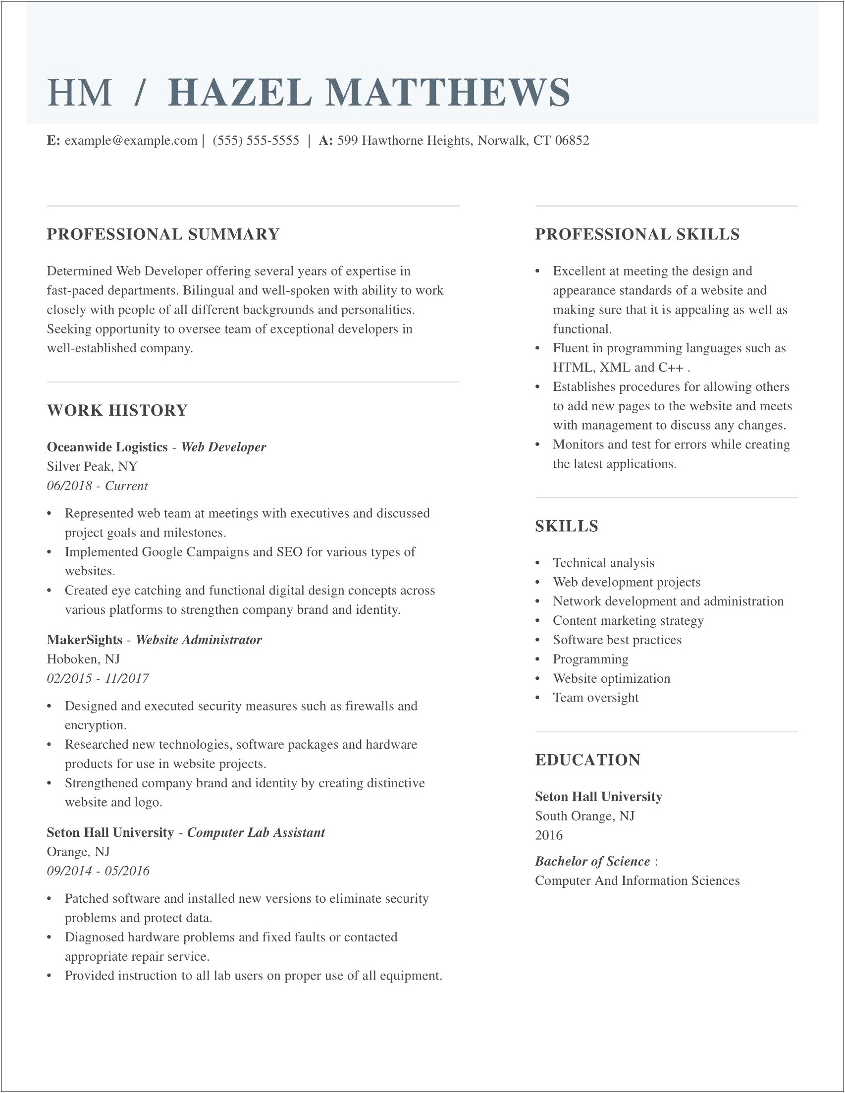Lab Experience In Resumes For Law School