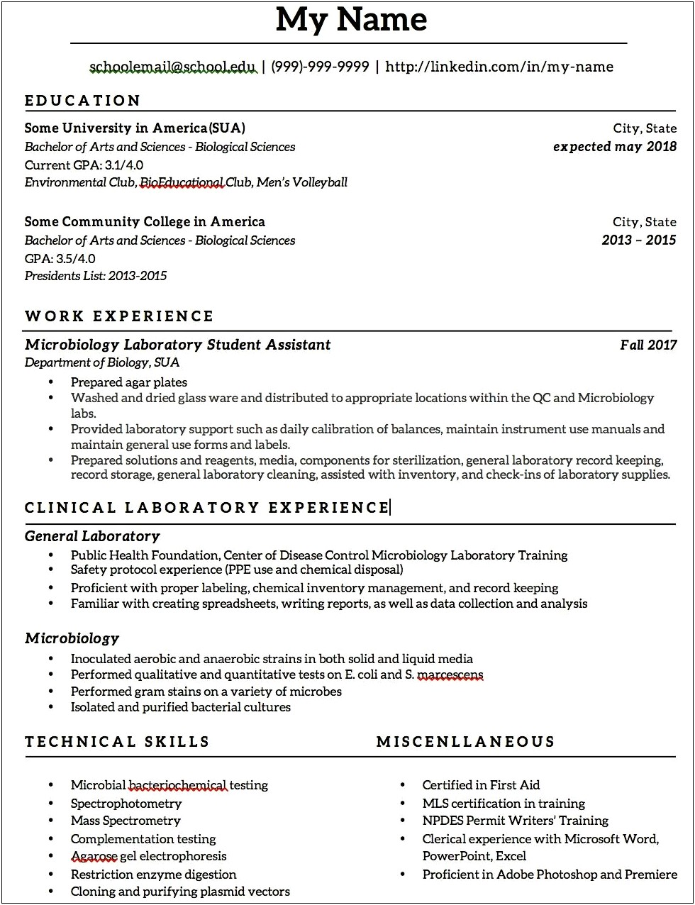 Lab Manager Resume Cover Letter