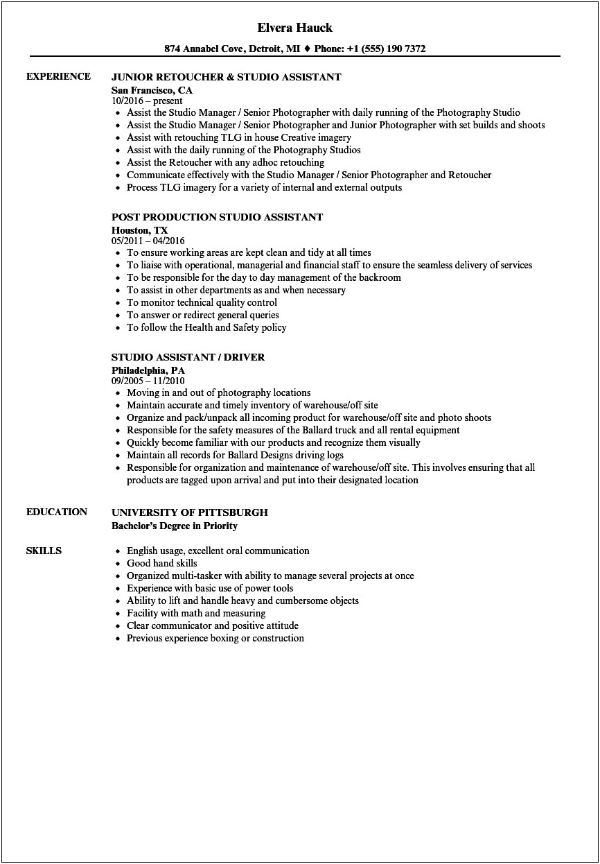 Language Assistant Job Description For Resume
