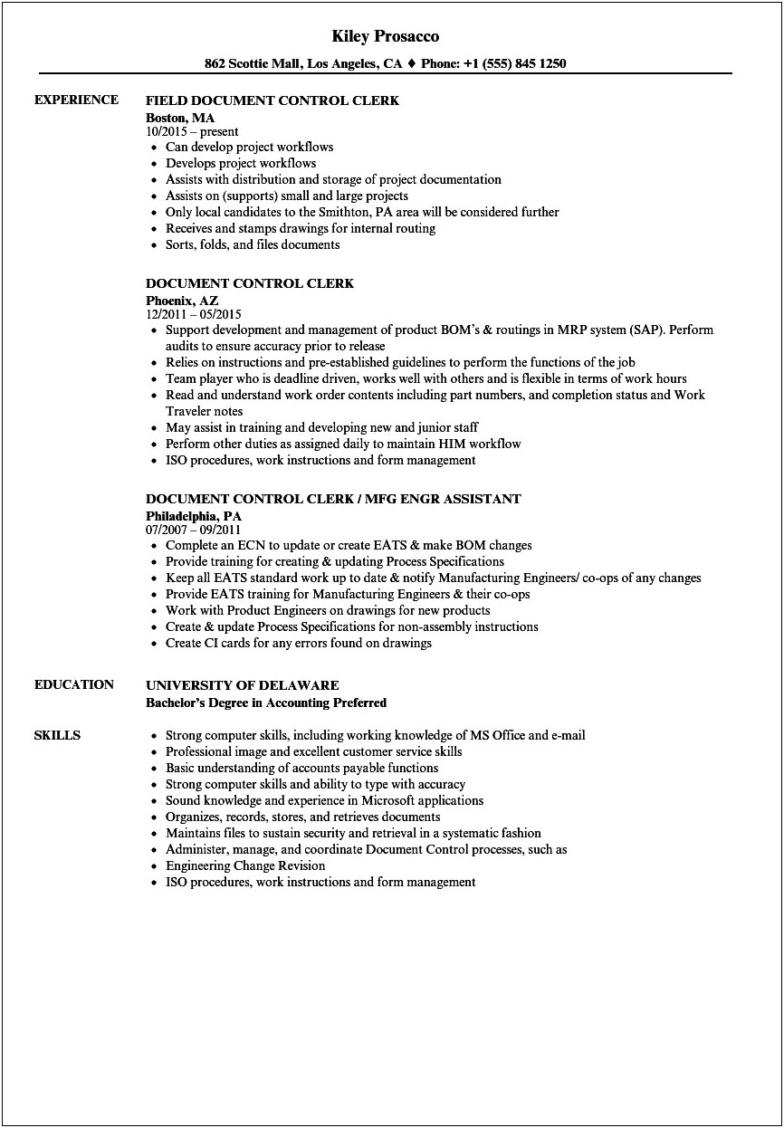 Laserfiche On Resume Under Computer Skills