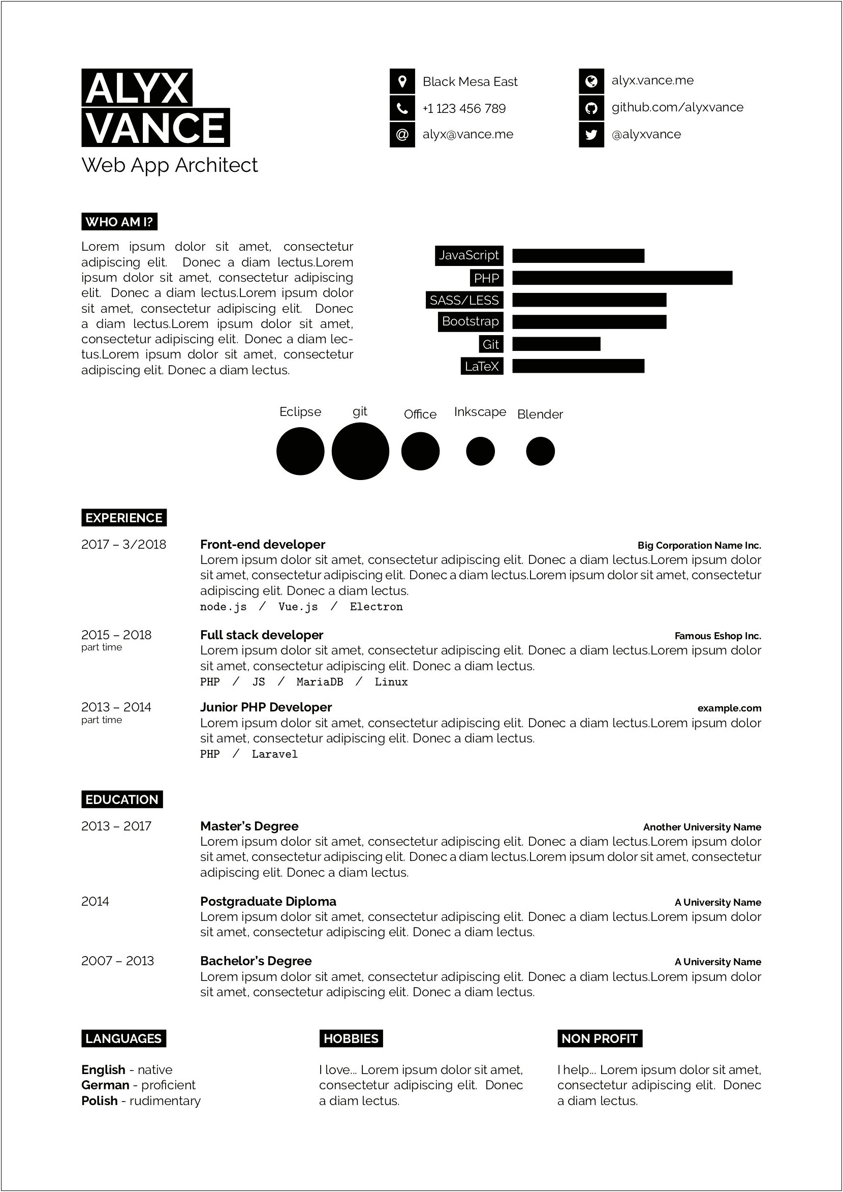 Latex Font Style For Resume And Cover Letter
