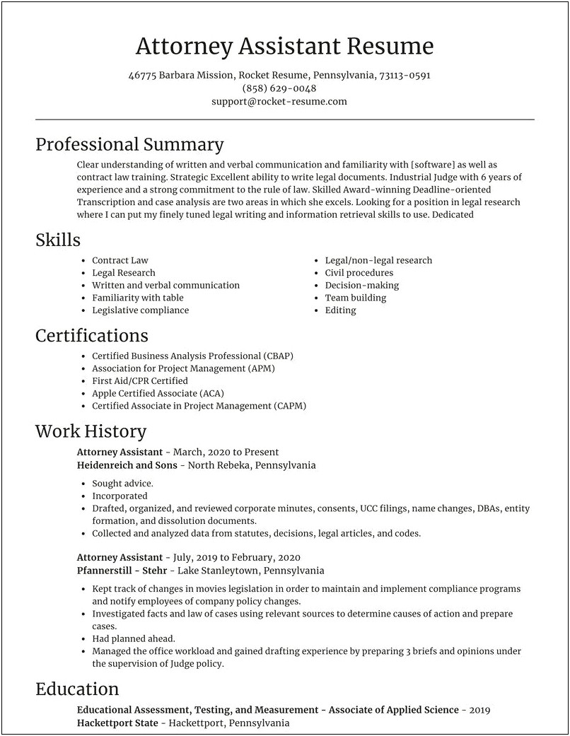 Law Firm It Project Manager Resume Summary
