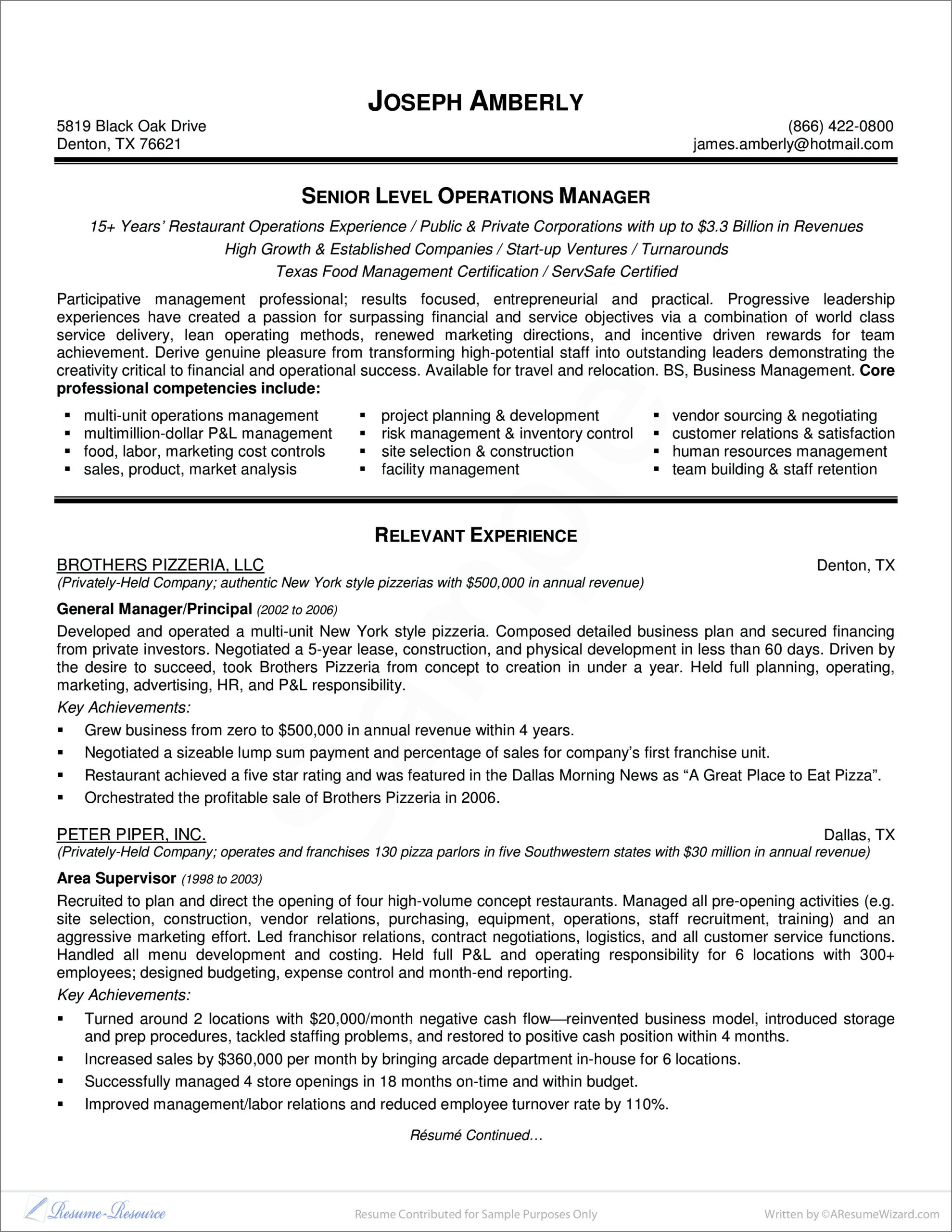 Law Firm Operations Manager Resume