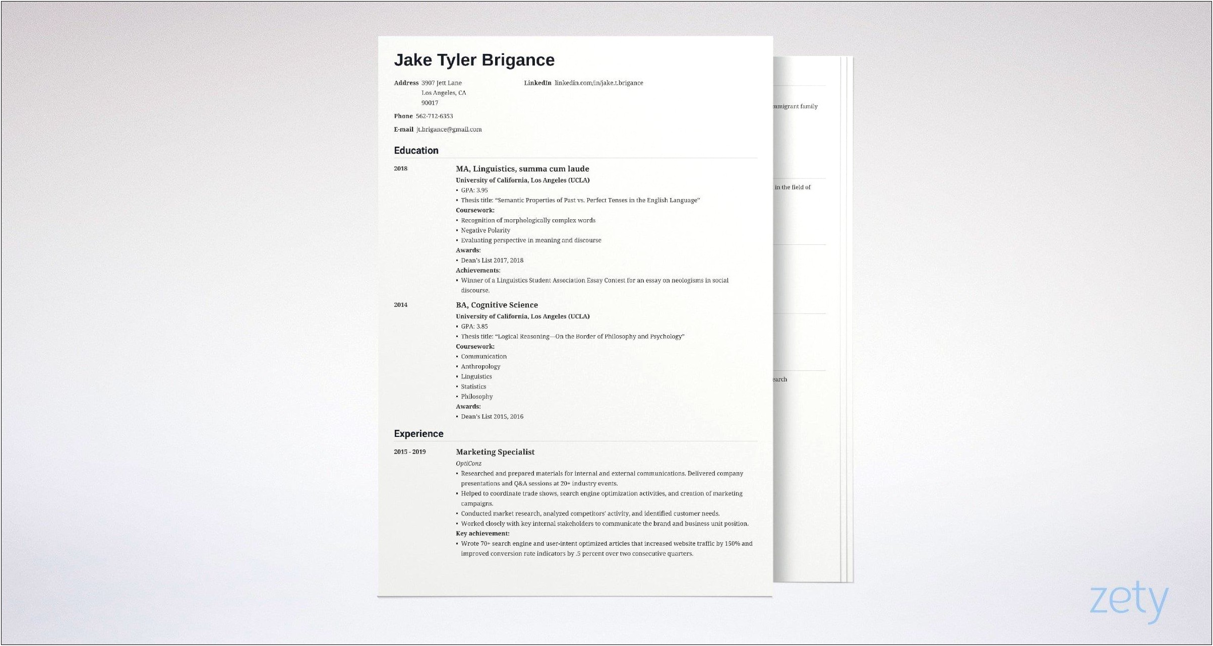 Law School Application Resume Template Word