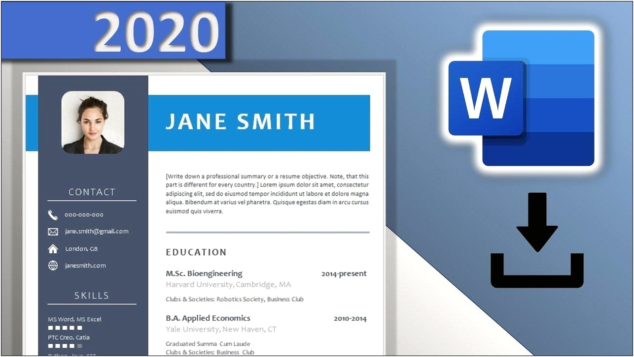 Layout Of One Page Resume Template Word Free
