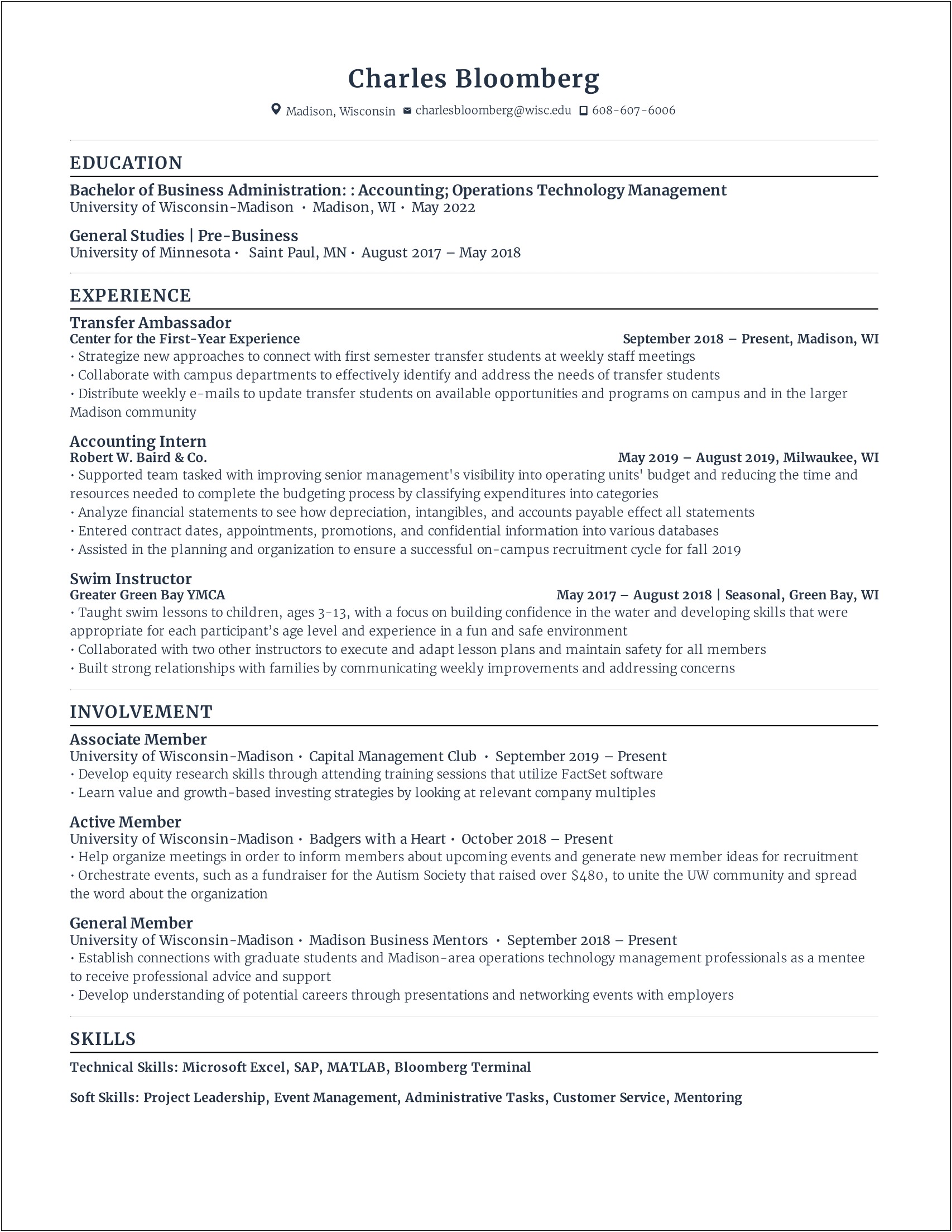 Leadership Experience On A Business School Resume