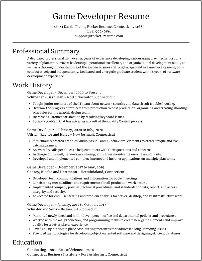 Leadership Quality Resume For Developer With Experience