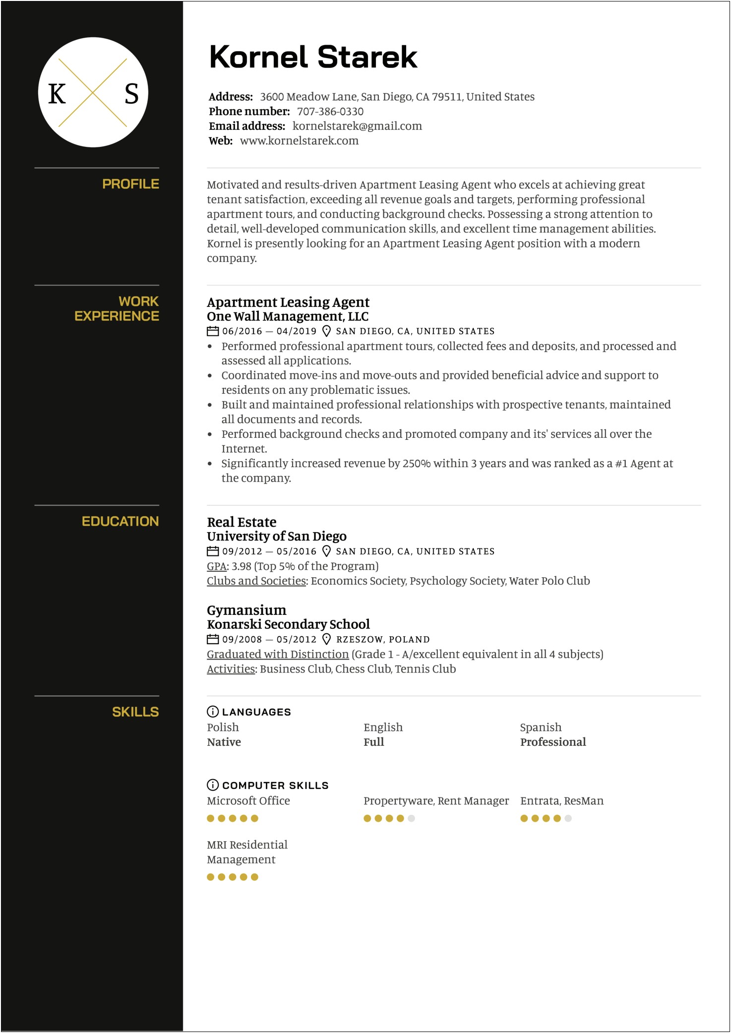 Leasing Agent Objective Resume Samples