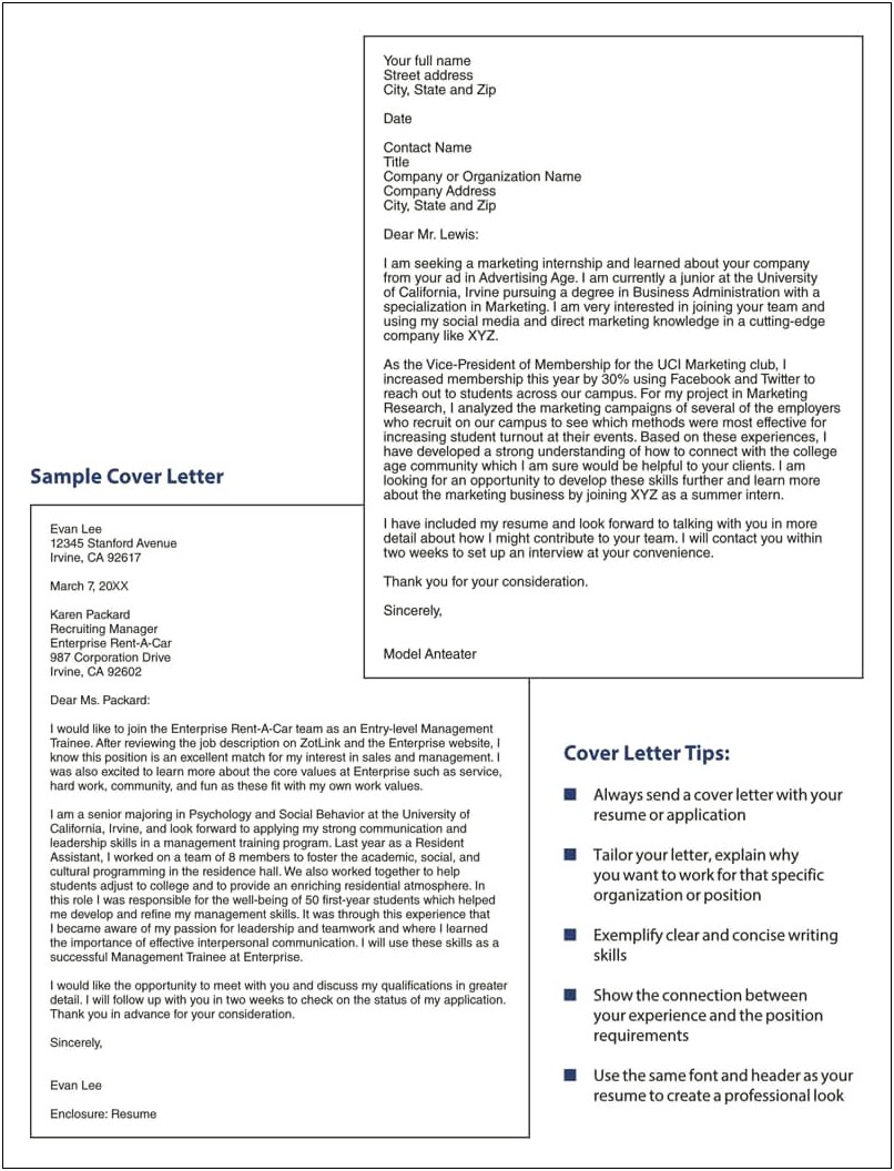Letter For Sending Resume Sample