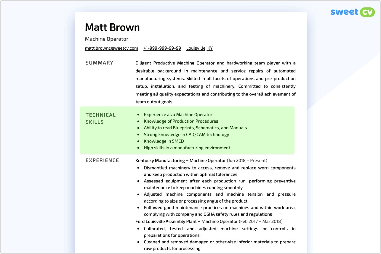 Levels Of Technical Experience In A Resume
