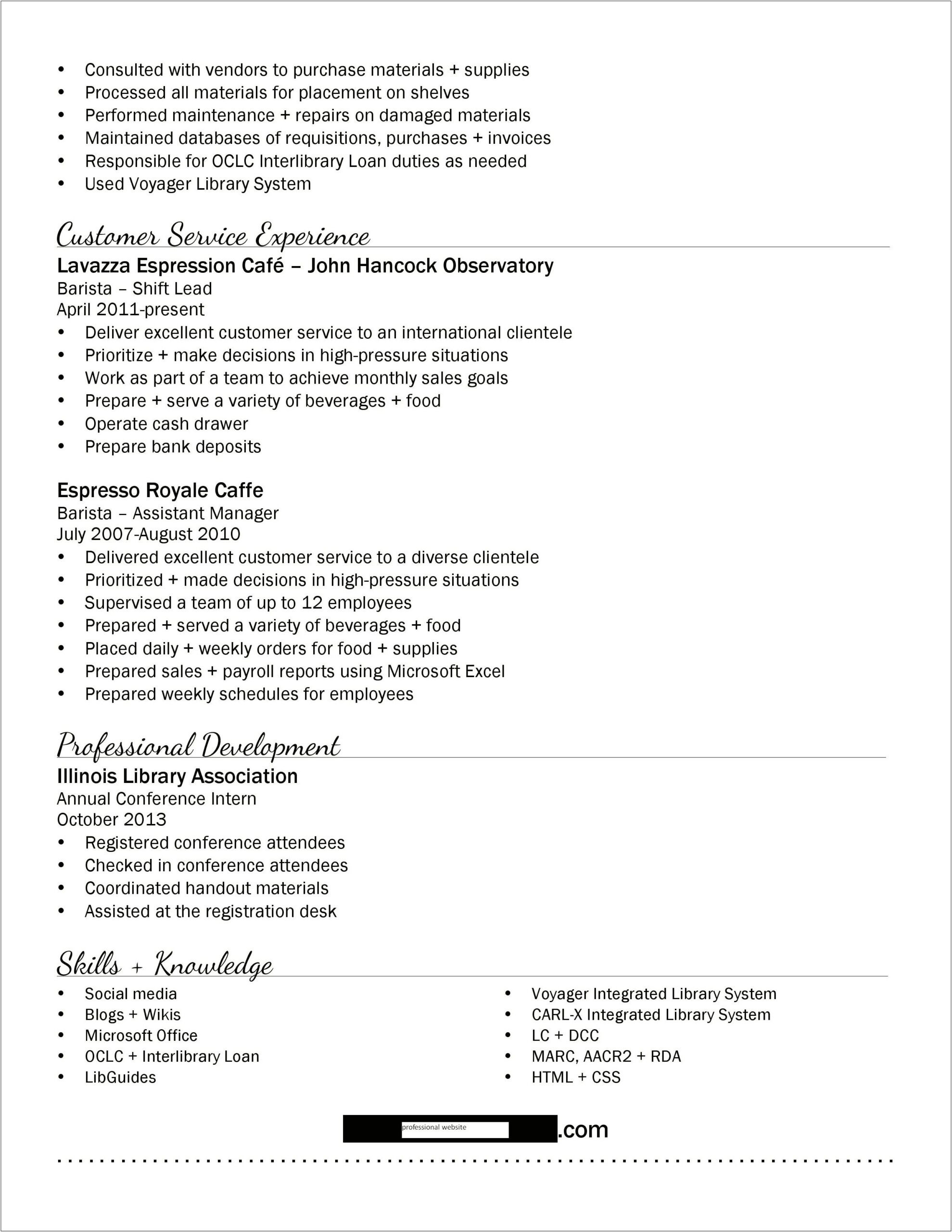 Library Assistant Job Description Resume