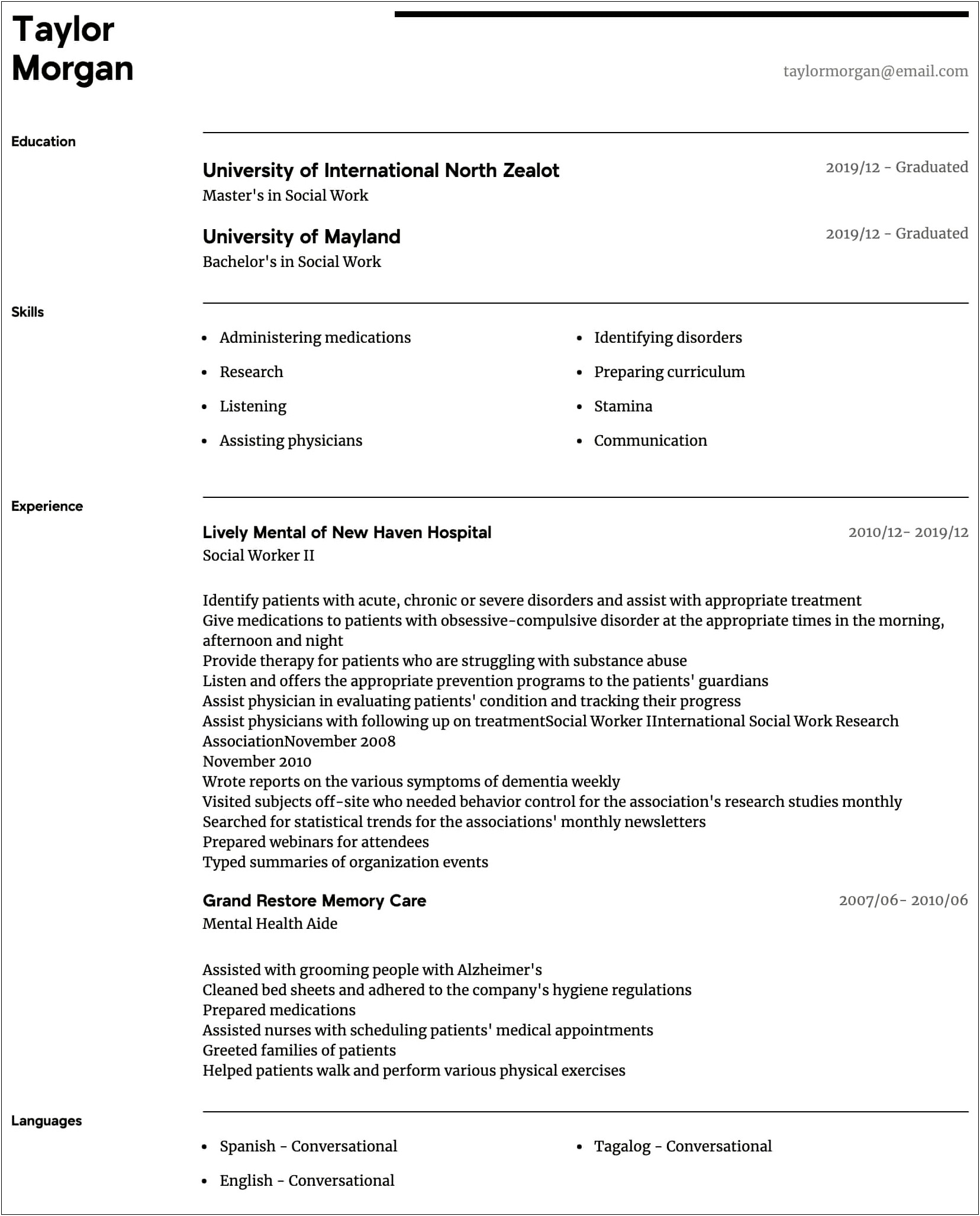 Licensed Clinical Social Worker Resume Samples