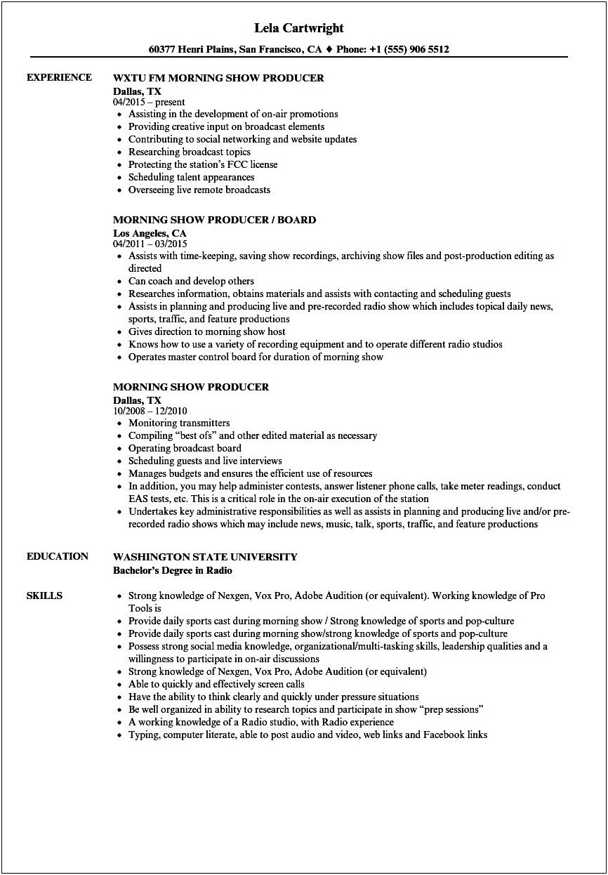 Licensed Sales Producer Job Description Resume