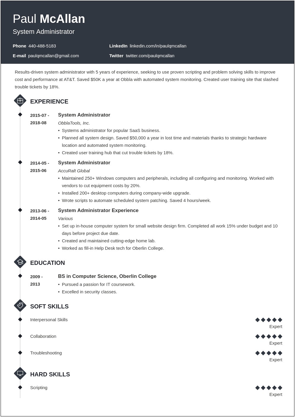 Linux Admin 2 Years Experience Resume