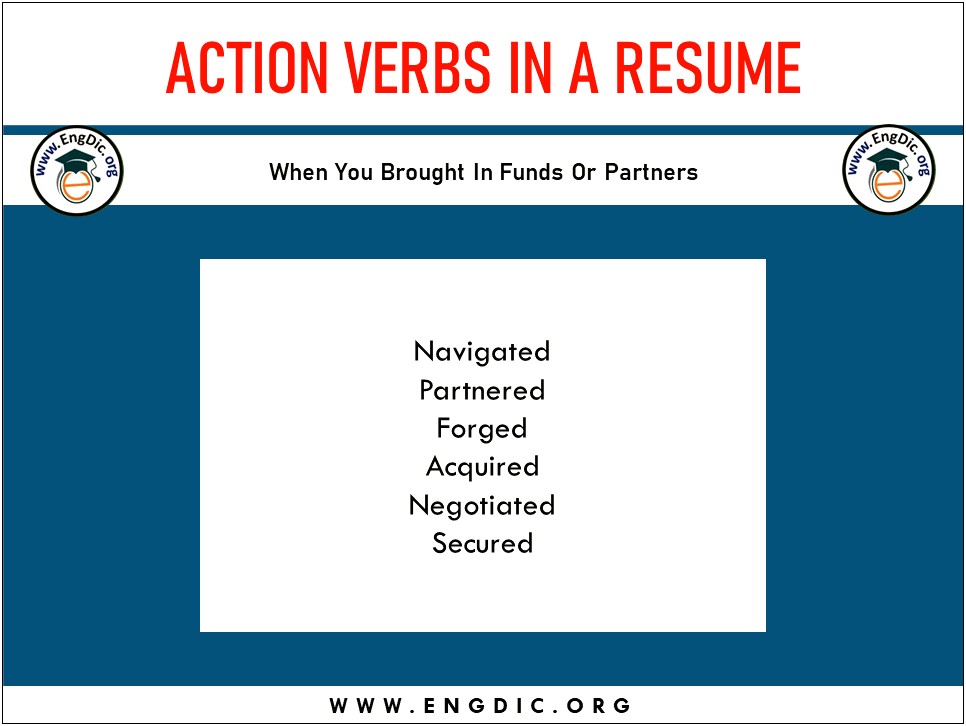 List Of Action Words To Use On Resume