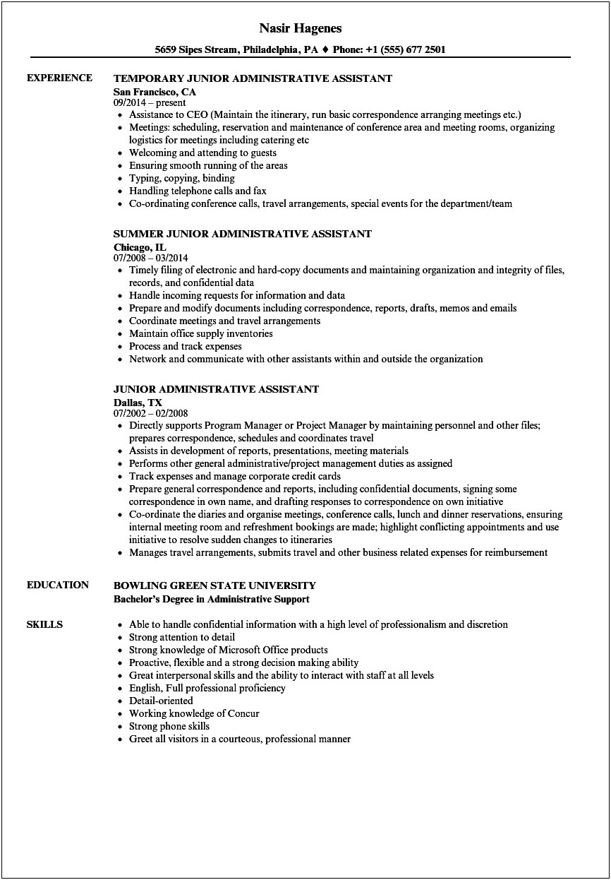 List Of Hard Skills For Office Assistant Resume