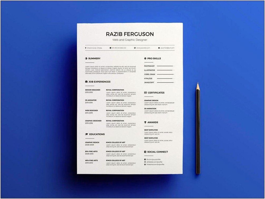 List Of Resume Template Free