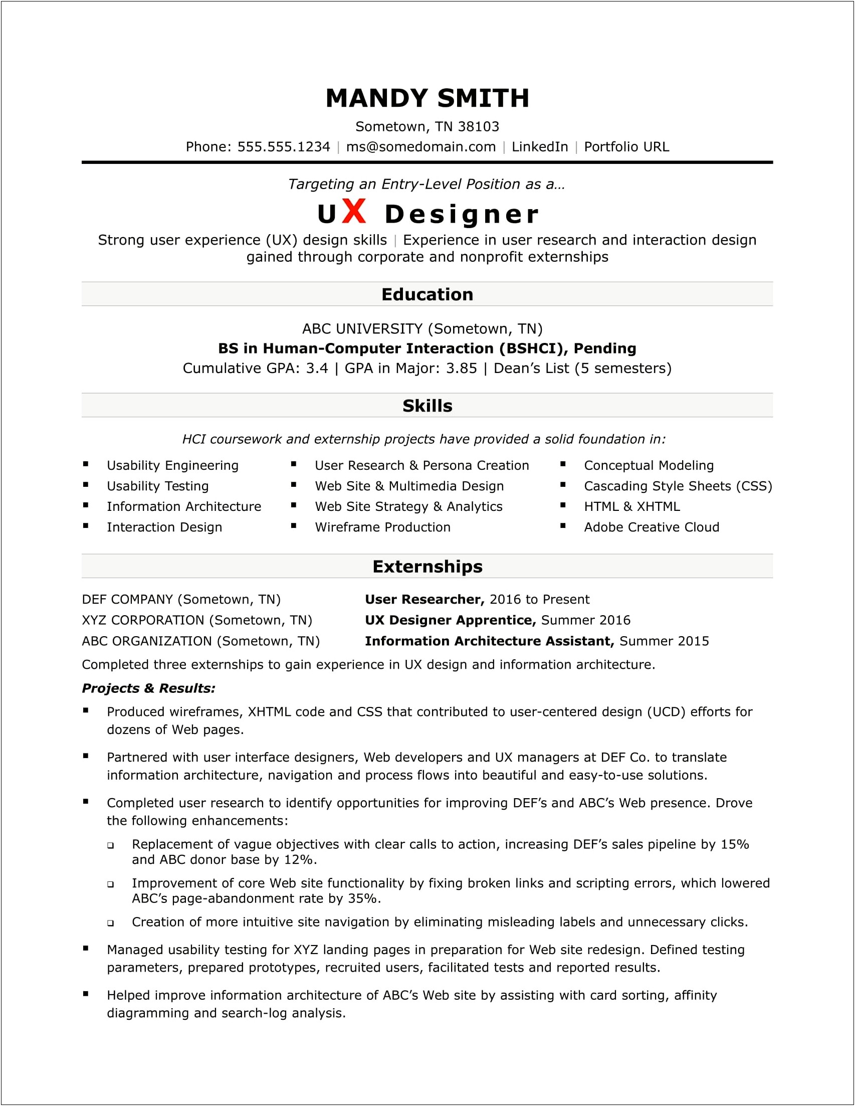 Listing Education Experience And Skills On Your Resume