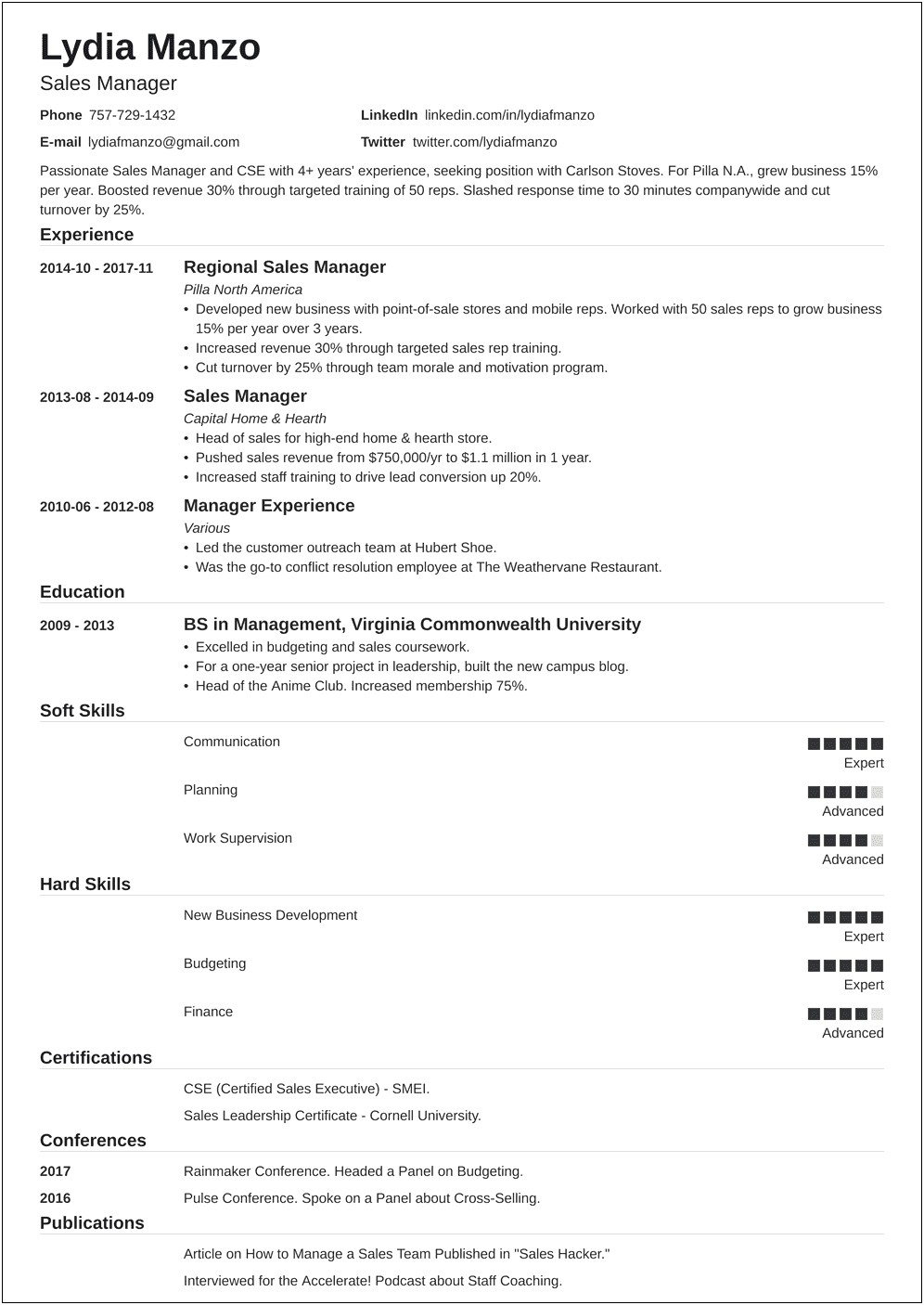 Listing Management Experience On Resume