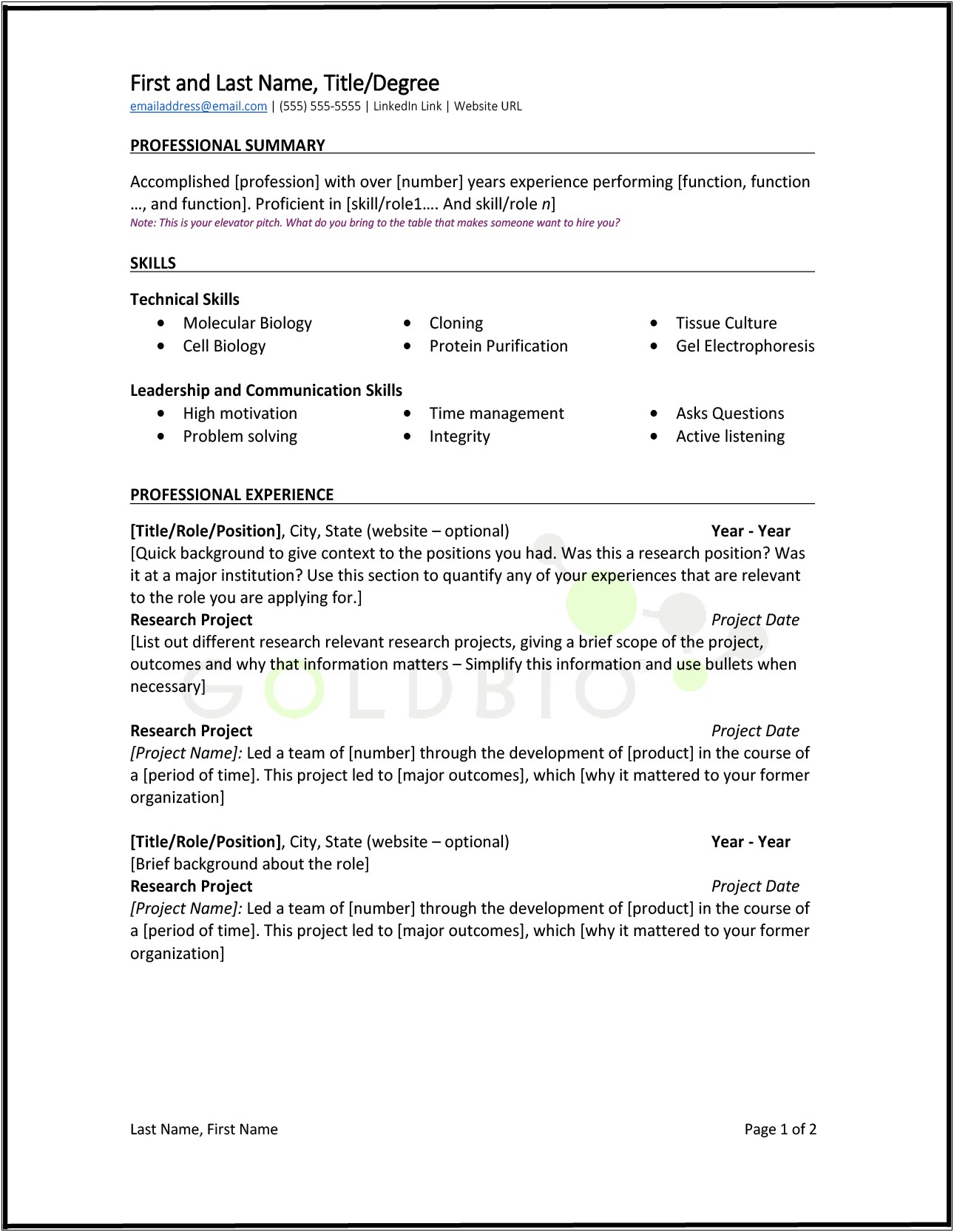 Listing Skills Without Work Experience Resume