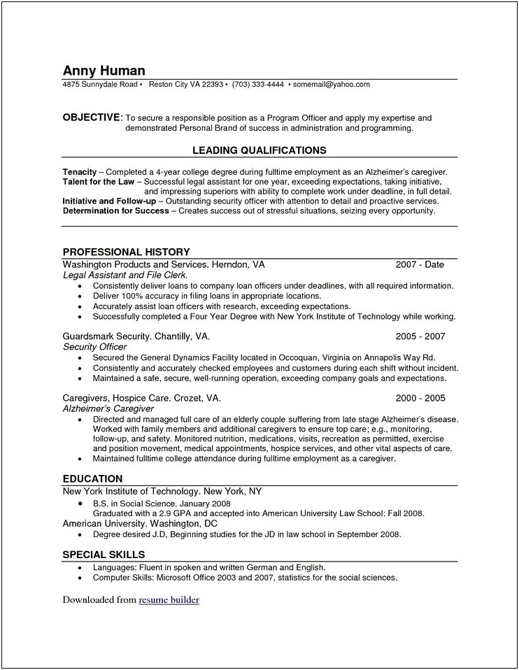 Loan Officer Resume Template Free
