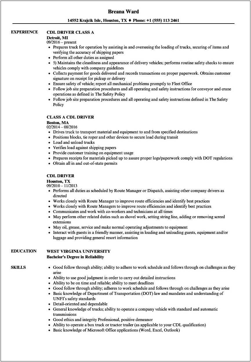 Locate New Jersey Transit Bus Driver Resume Examples