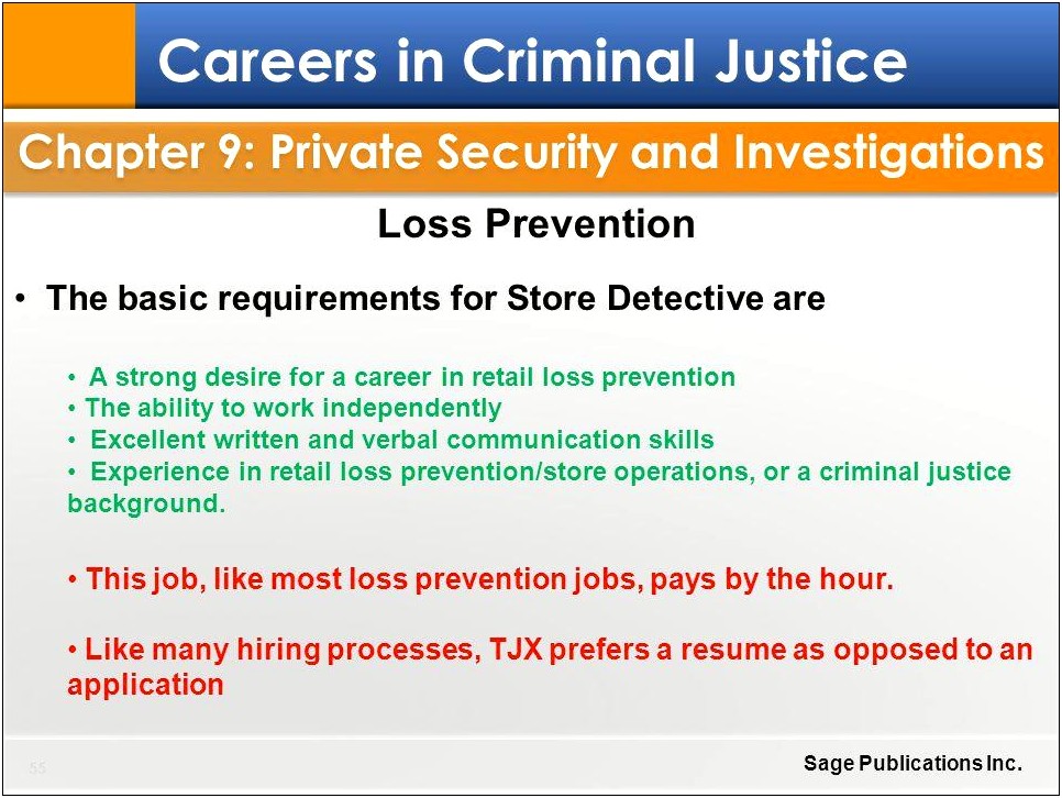 Loss Prevention Detective Job Description For Resume
