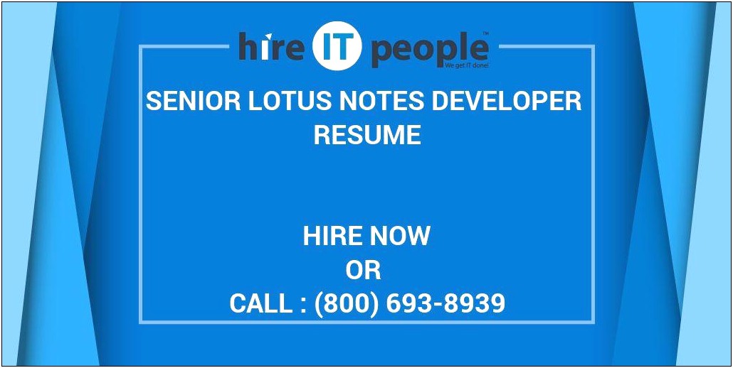Lotus Notes Developer Resume Sample