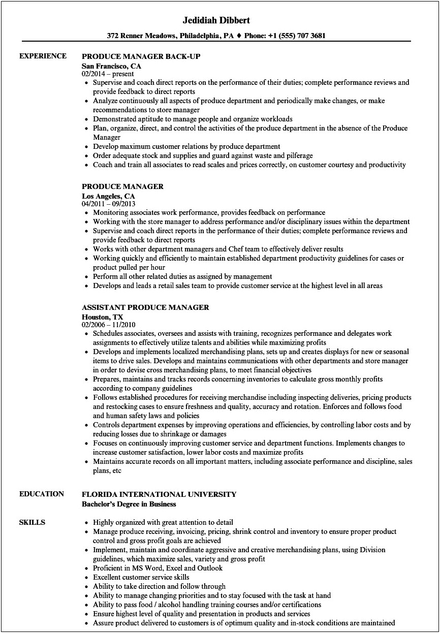 Lowes Administrative Department Manager Job Description For Resume