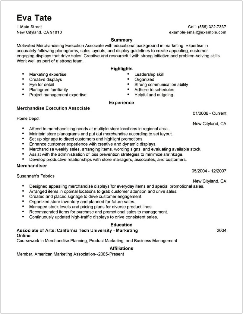 Lowes Merchandising Job Description Om Resume