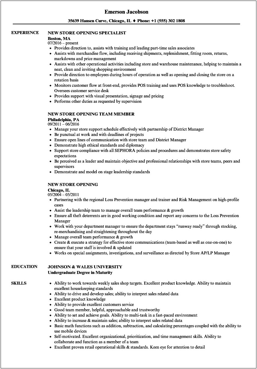 Macy's Counter Manager Resume