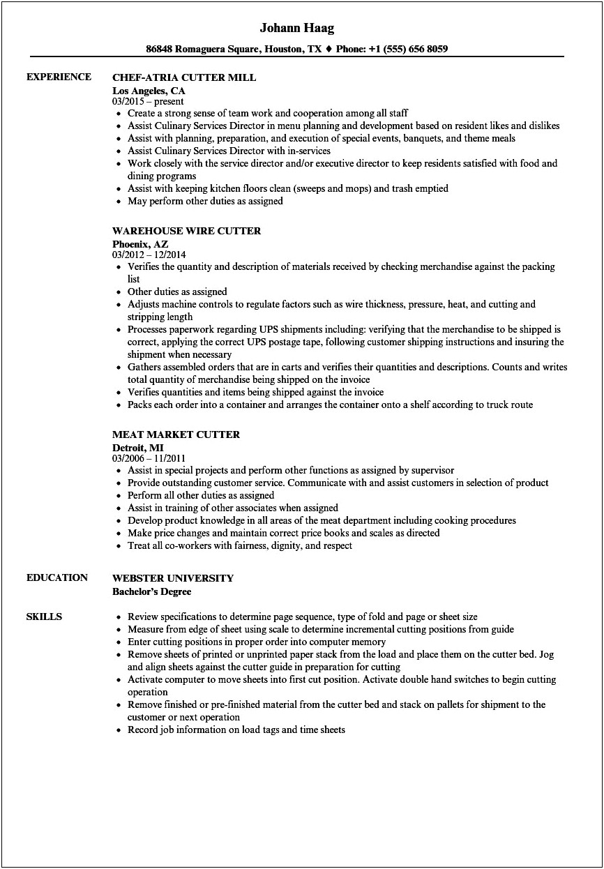 Mail Sorter Job Description For Resume