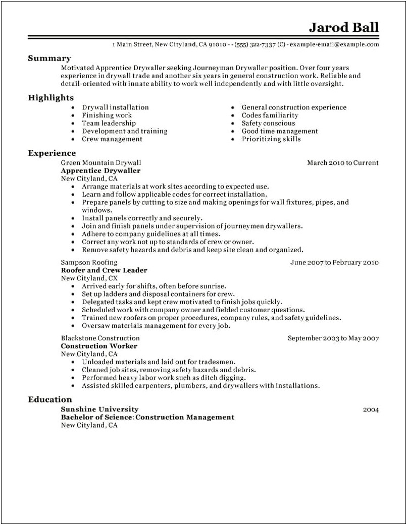 Maintenance Team Leader Objective Resume