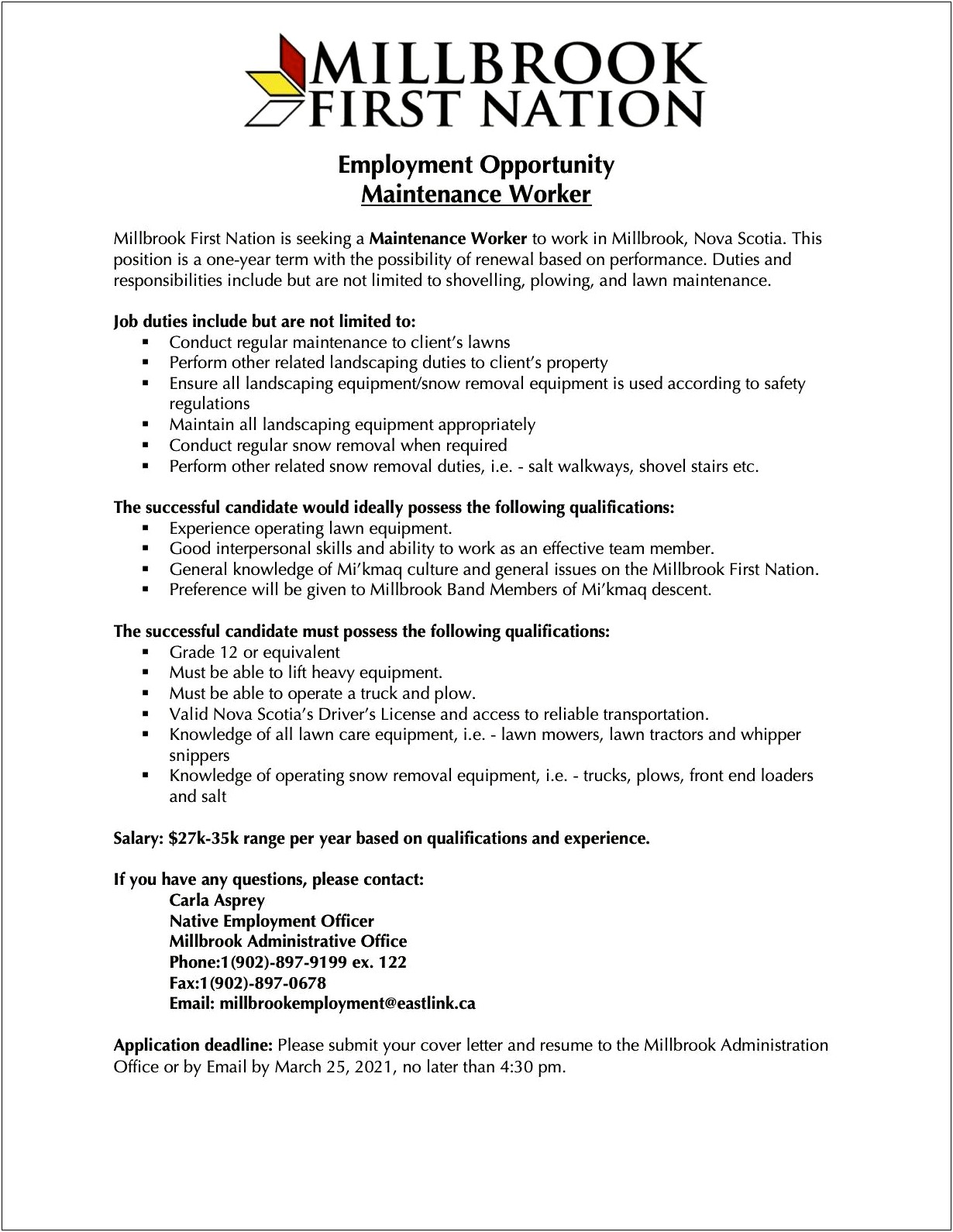 Maintenance Worker Job Description For Resume