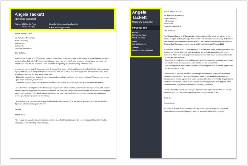 Make Cover Letter Formatting Match Resume