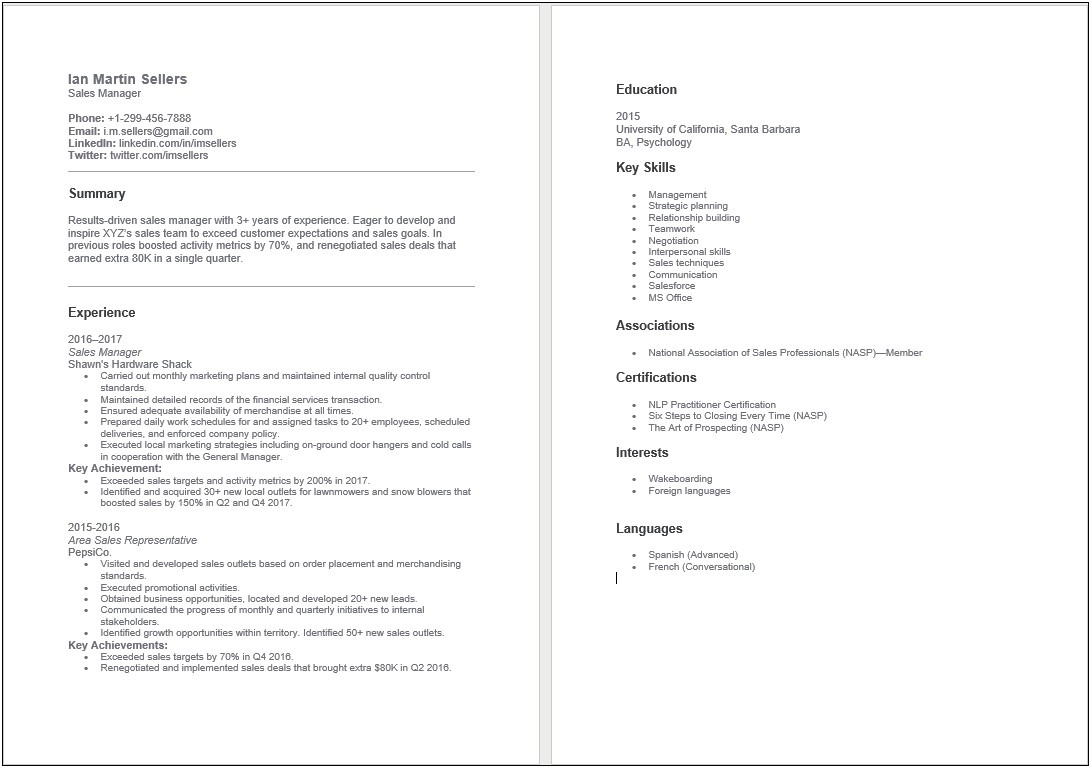 Make Resume From Scratch In Word
