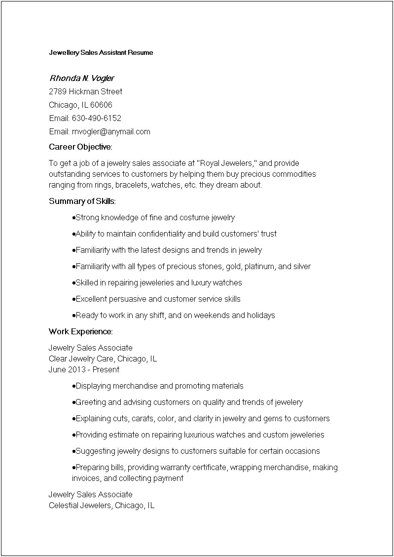 Making A Good Resume For Sales Accsote