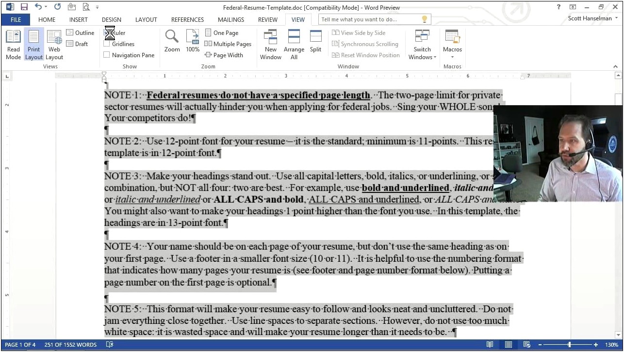 Making A Resume On Word Tabs