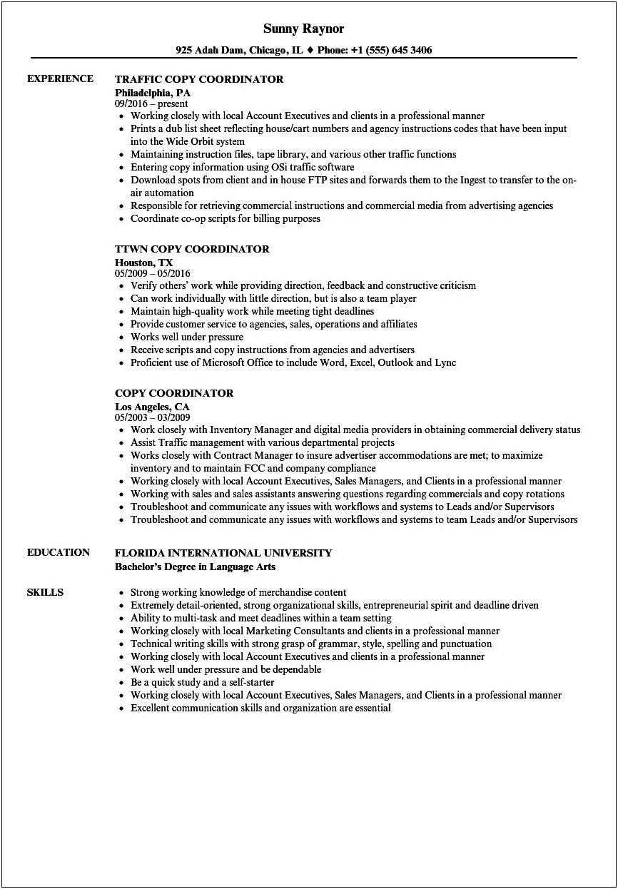 Making Copies And Filing Information On Resume Examples