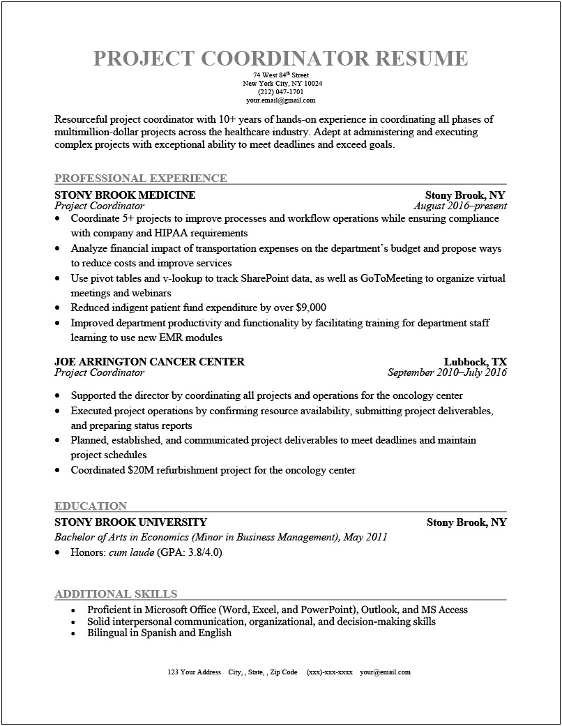 Managed Care Organization Care Coordinator Resume
