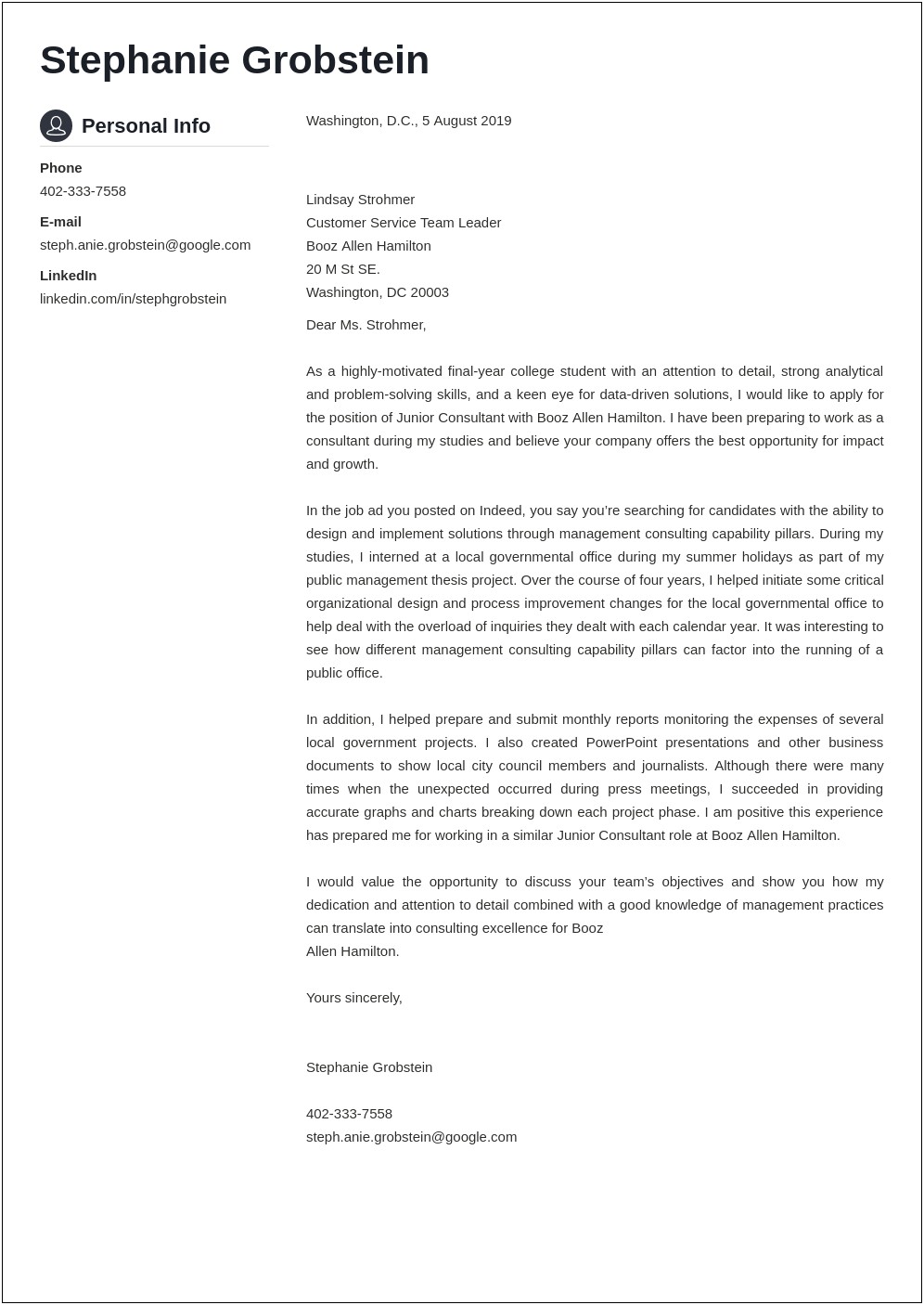 Management Consulted Resume And Cover Letter Bible