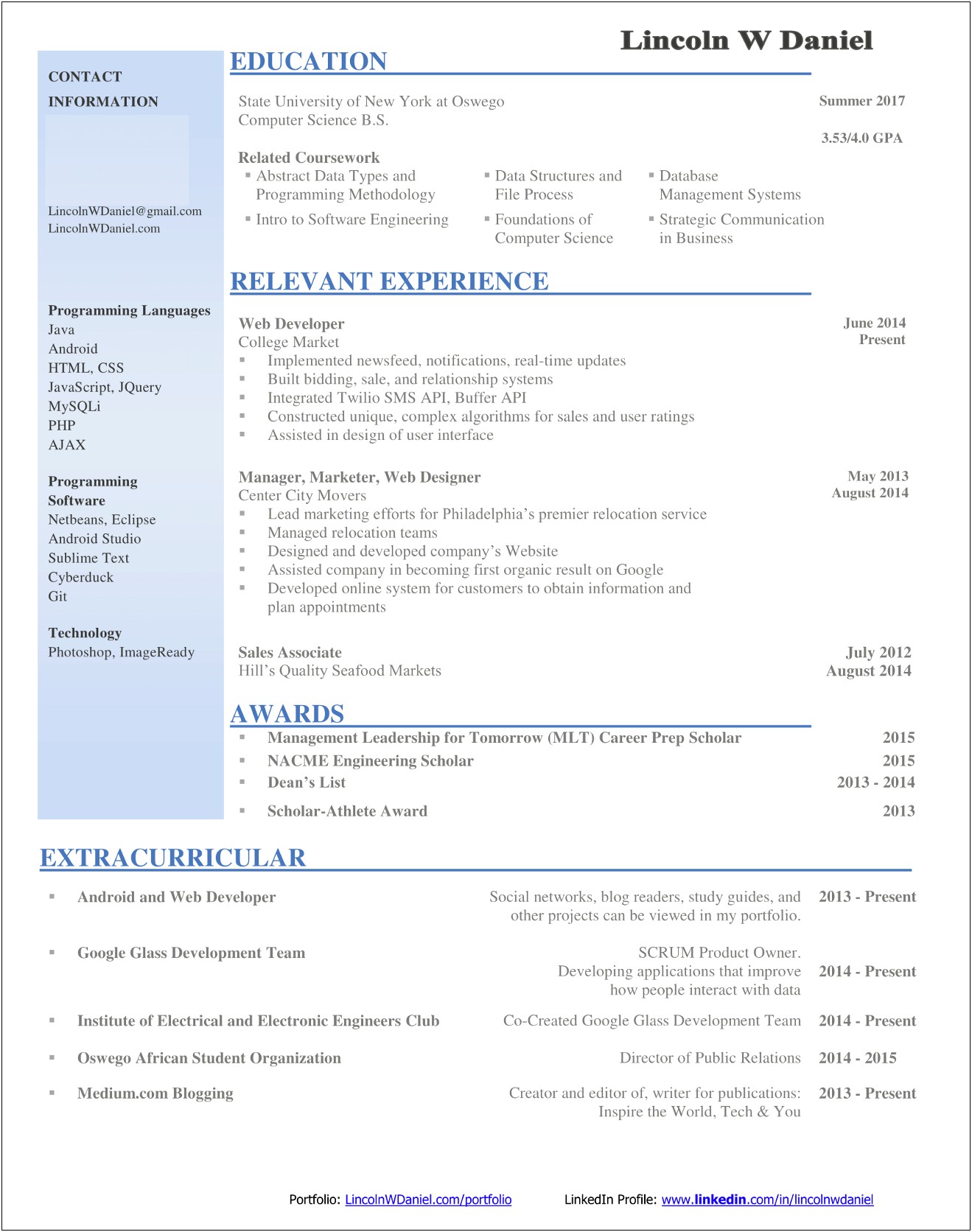 Management Leadership For Tomorrow Resume