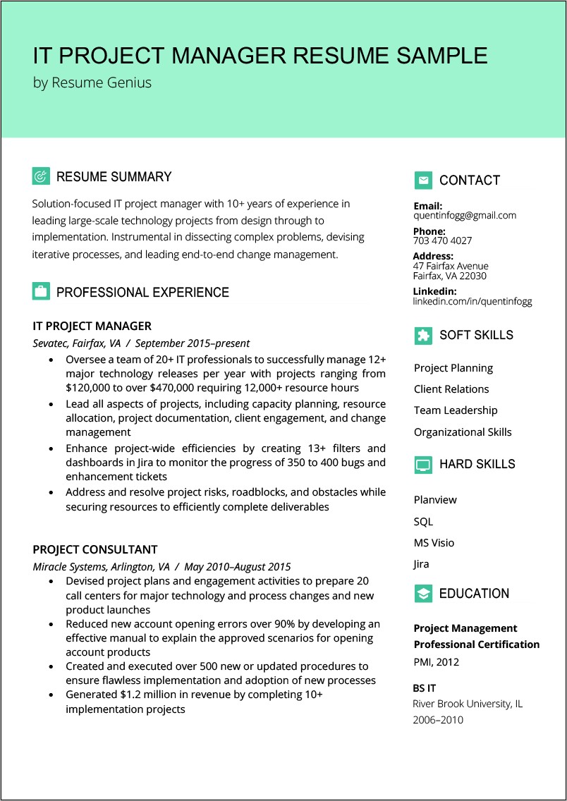 Management Skills For Resume Examples