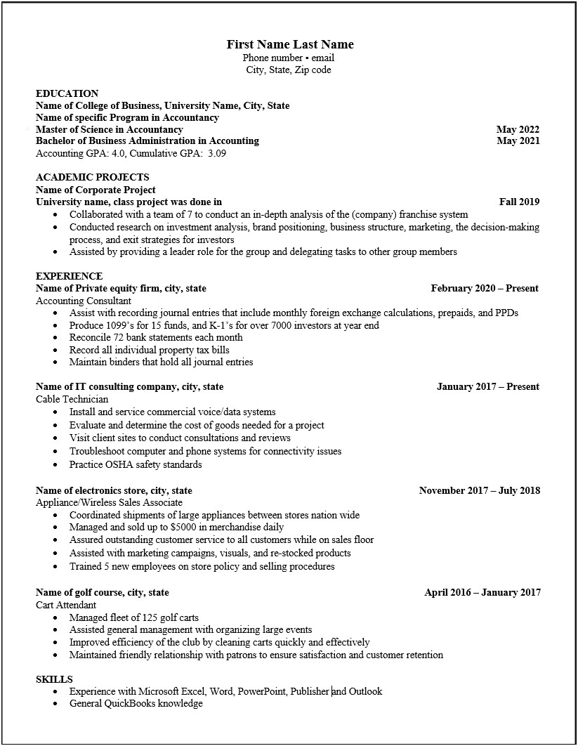 Manager Of Appliance Store Resume