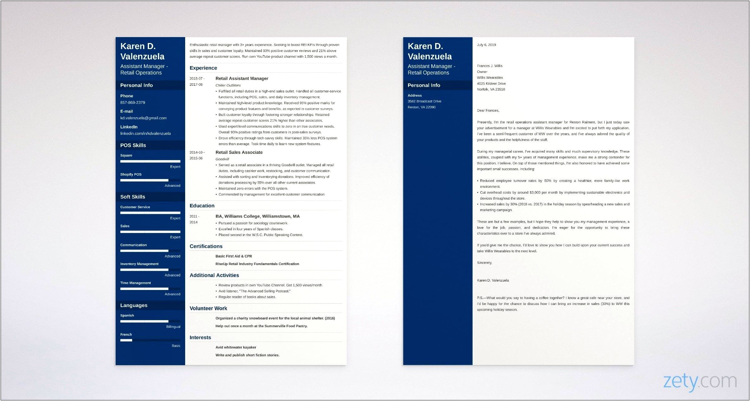 Manager Resume Cover Letter Template