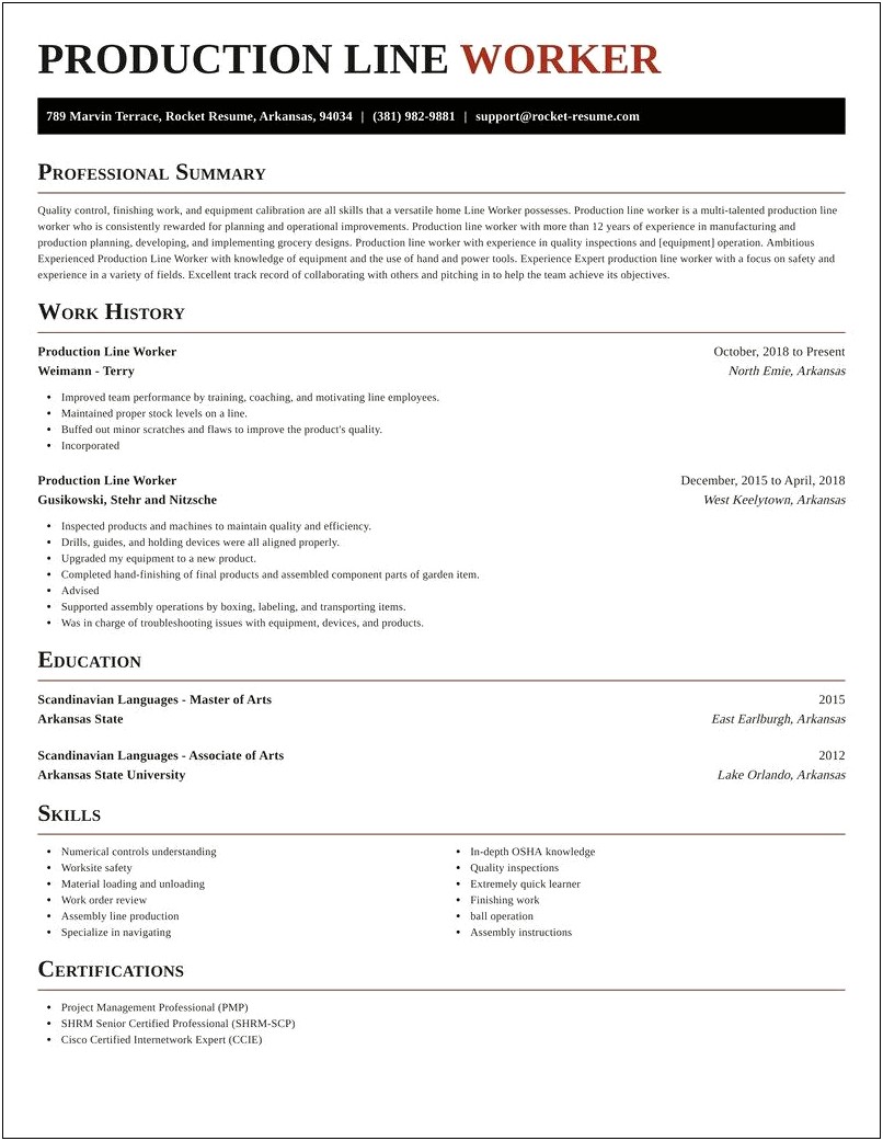 Manufacturing Laborer Resume Examples Samples