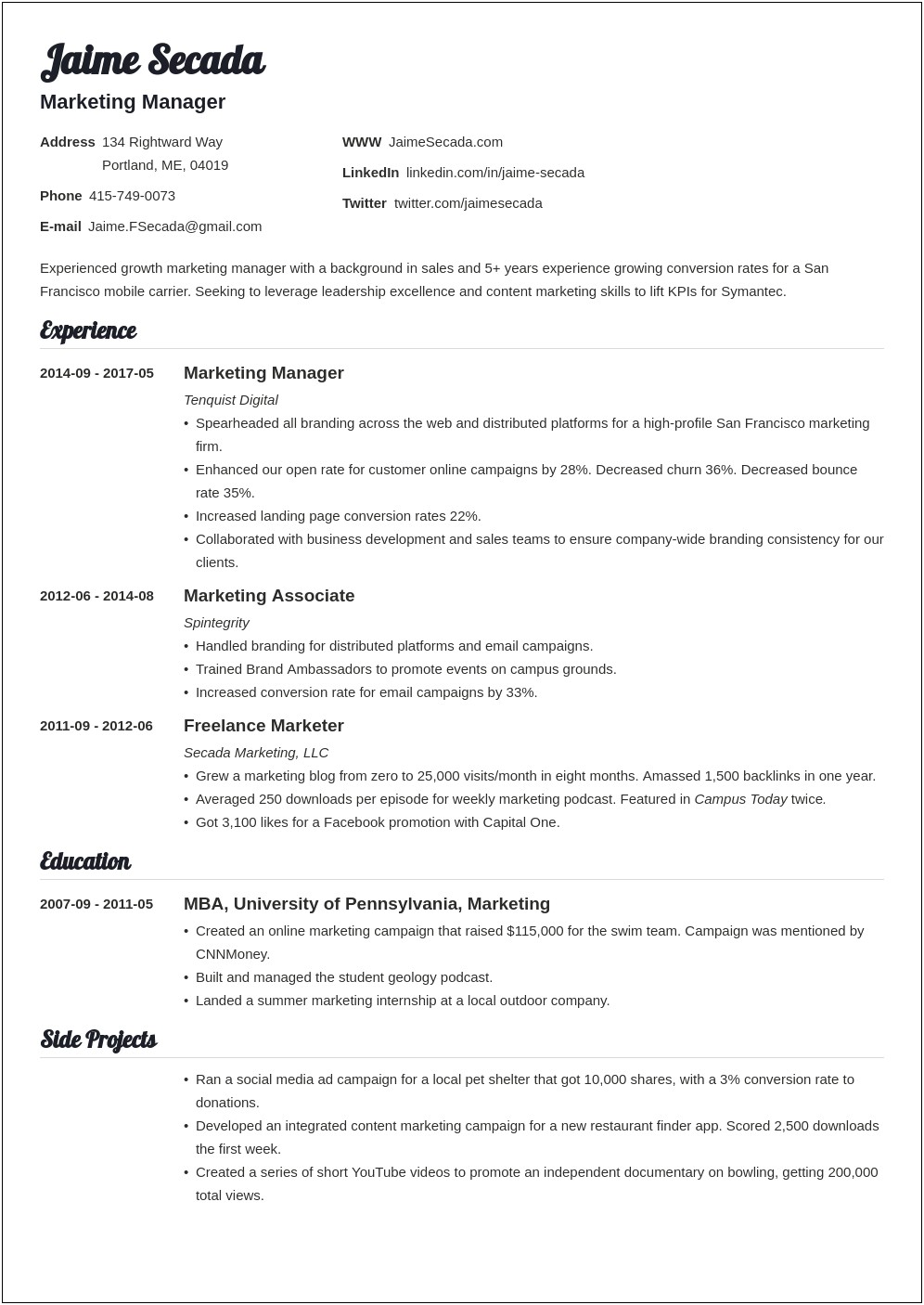 Marketing Director Job Description For Resume