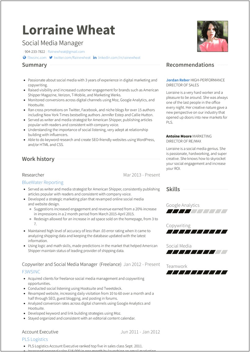 Marketing Manager Resume Examples 2019
